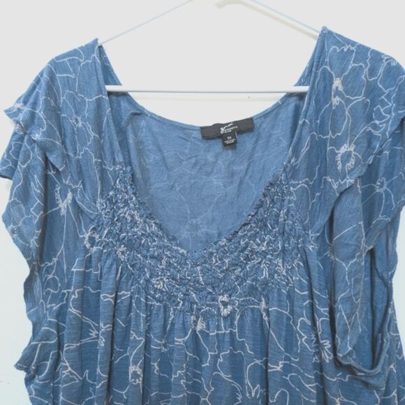 GNW Women's Plus Blue Floral Print Blouse, 100% Rayon, Women's 2X - Picture 4 of 10
